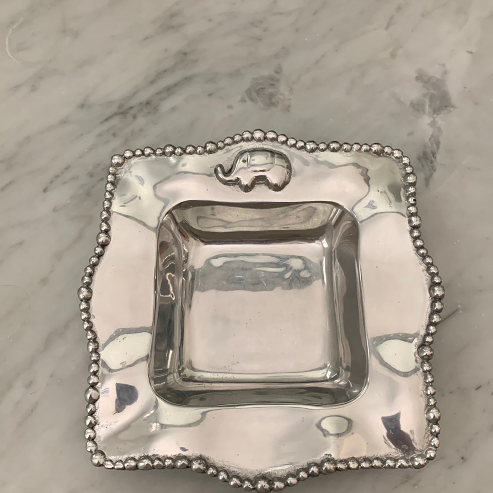 Pewter elephant dish
